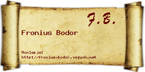 Fronius Bodor névjegykártya